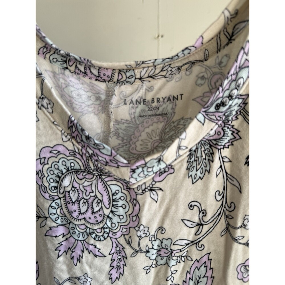 Lane Bryant Floral Tank Top Womens 22/24 Plus Size Sleeveless Blouse - Picture 3 of 4